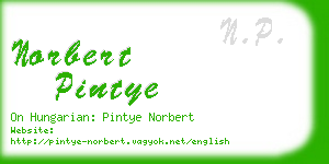 norbert pintye business card